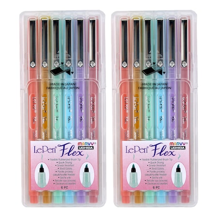 Marvy Uchida LePen Flex, Pastel Colors, PK12 4800-6P